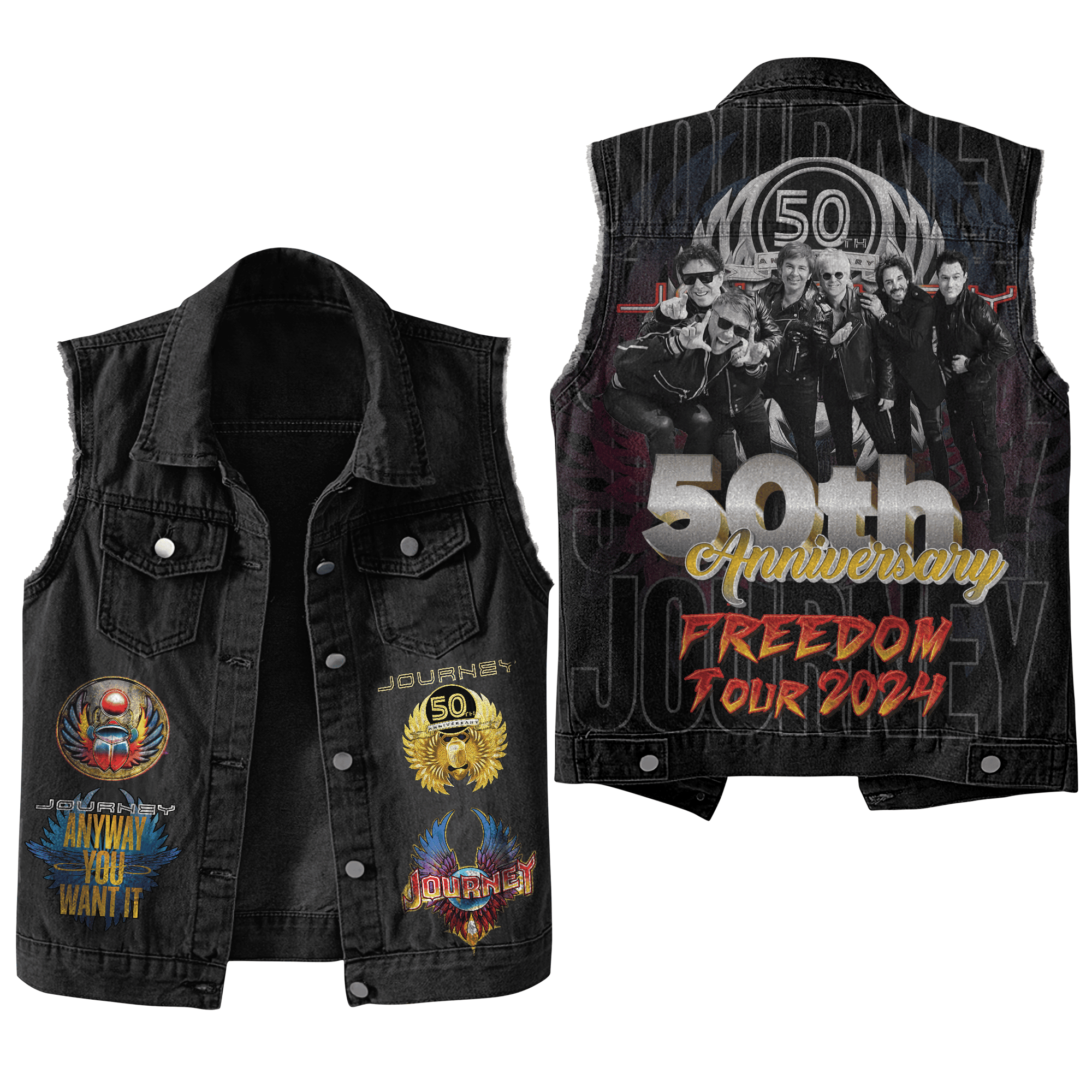 Journey 50th Anniversary Music Style Sleeveless Jacket For Fans