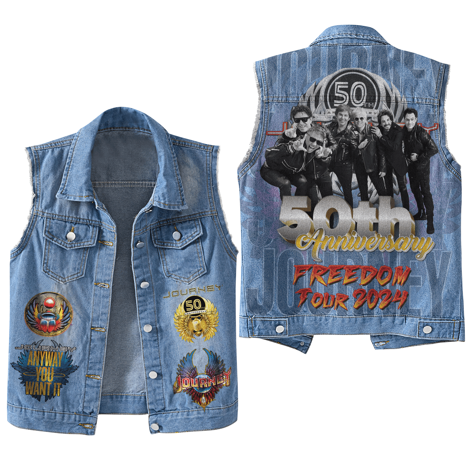 Journey 50th Anniversary Music Style Sleeveless Jacket For Fans