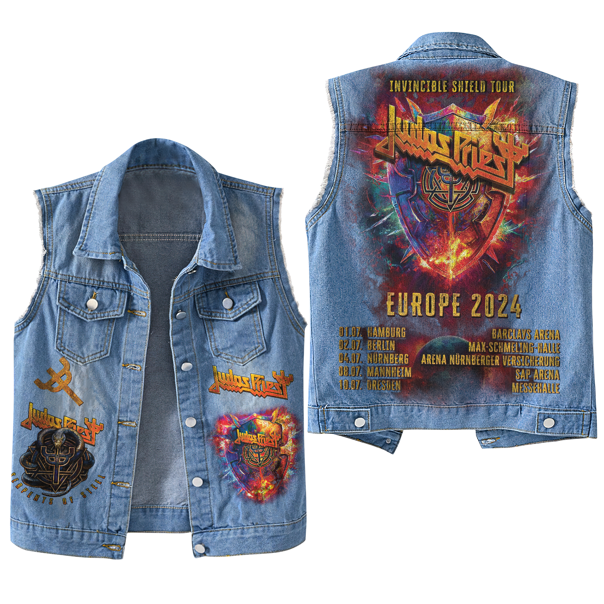 Judas Priest Music Style Sleeveless Jacket For Fans