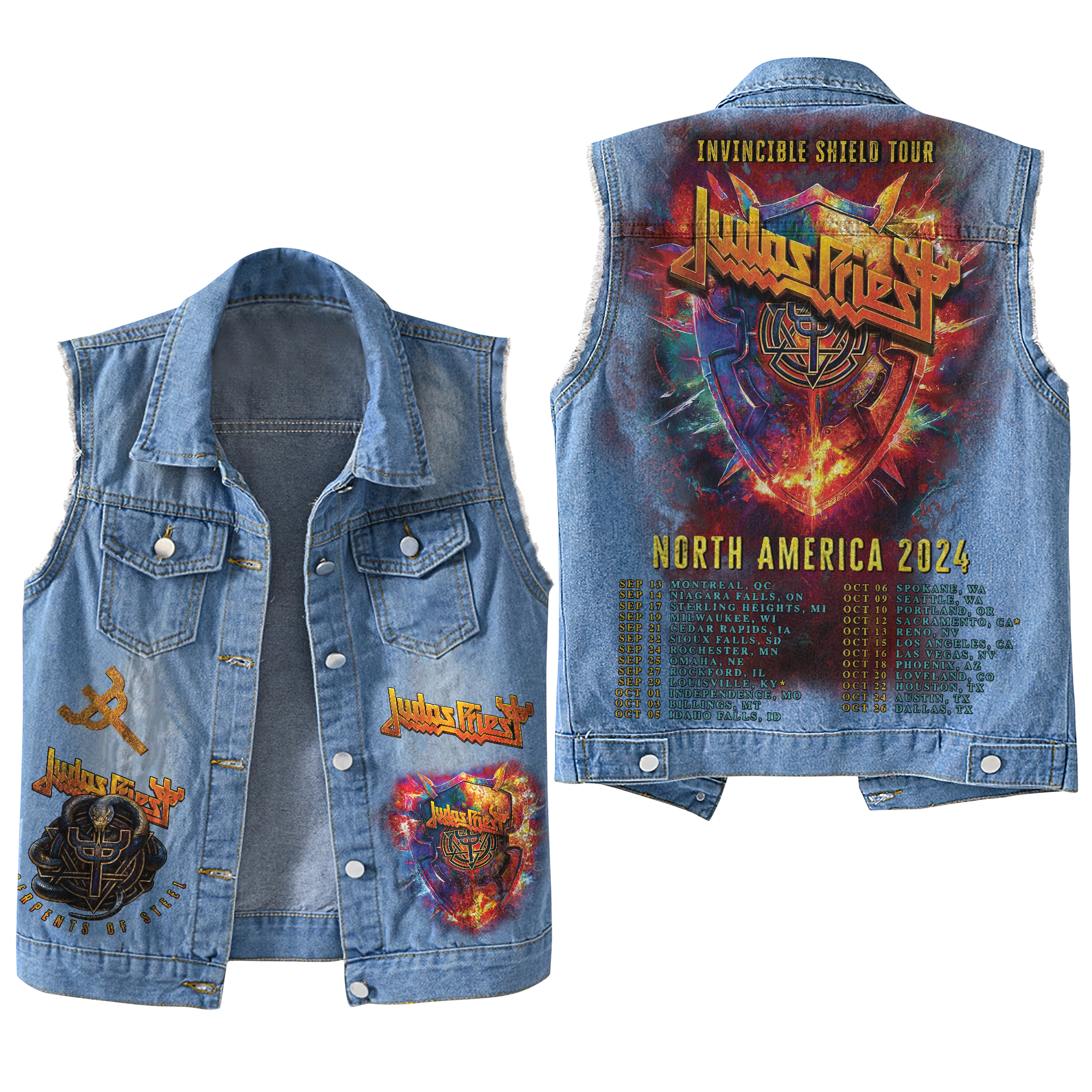Judas Priest Music Style Sleeveless Jacket For Fans