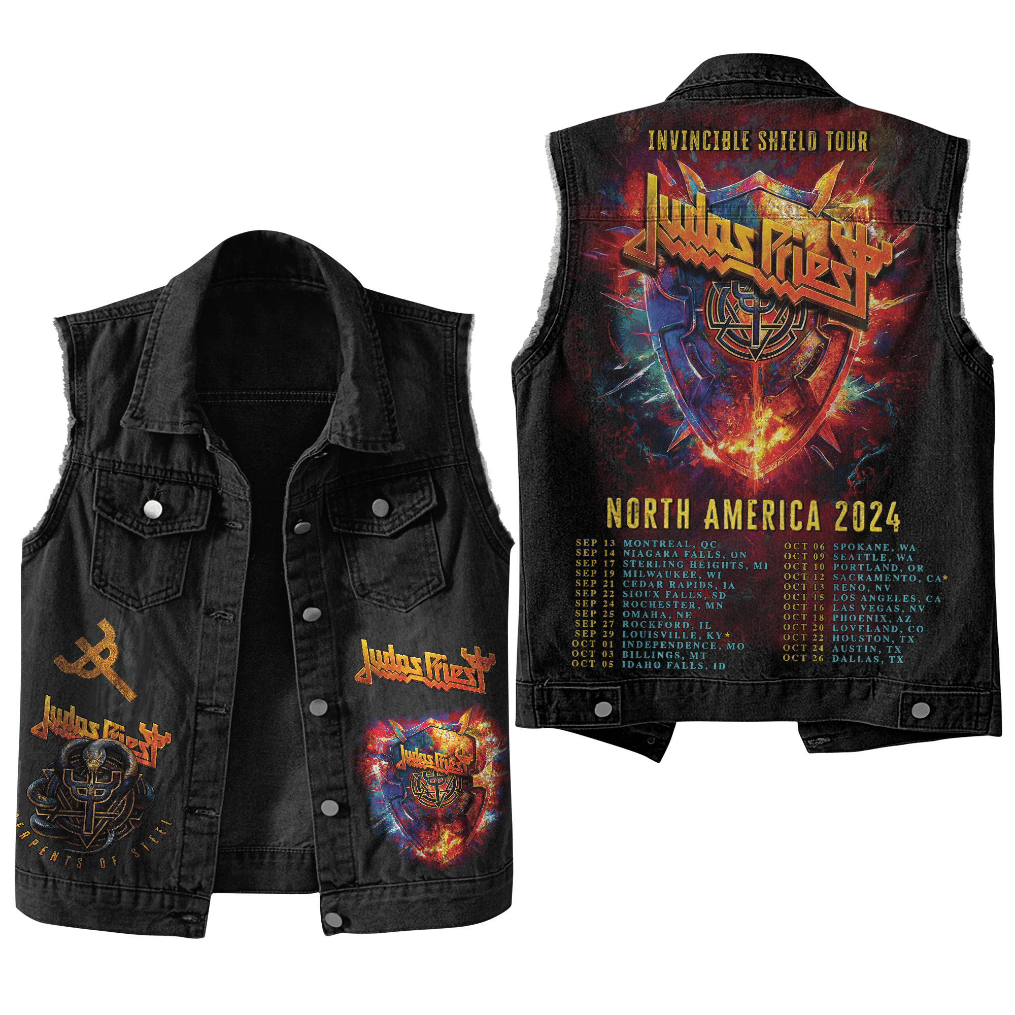 Judas Priest Music Style Sleeveless Jacket For Fans