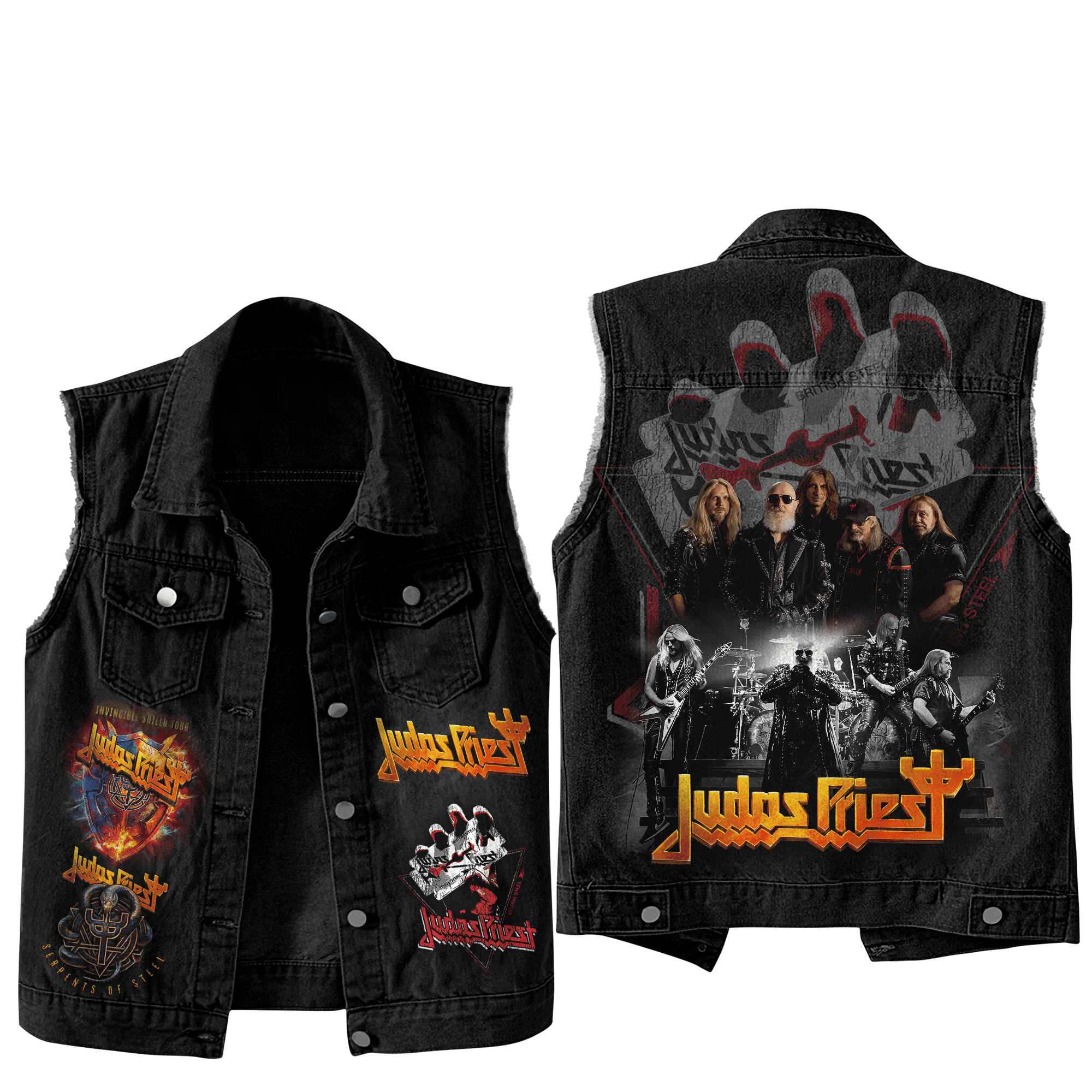 Judas Priest Music Style Sleeveless Jacket For Fans
