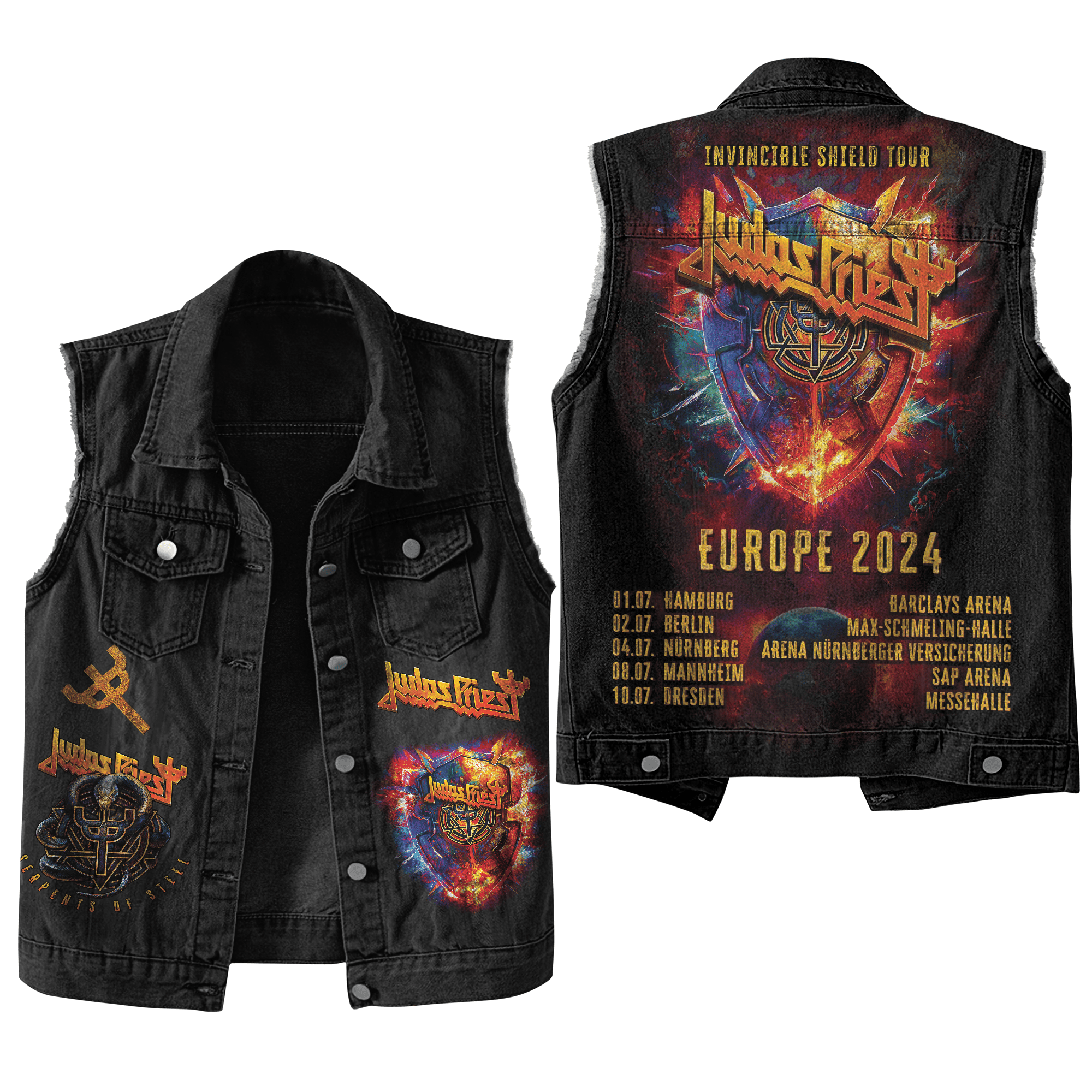 Judas Priest Music Style Sleeveless Jacket For Fans