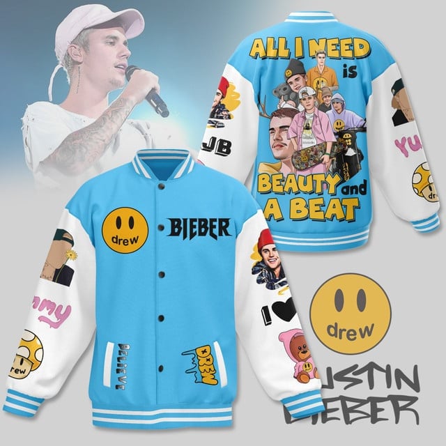Justin Bieber Music Style Baseball Jacket For Fans
