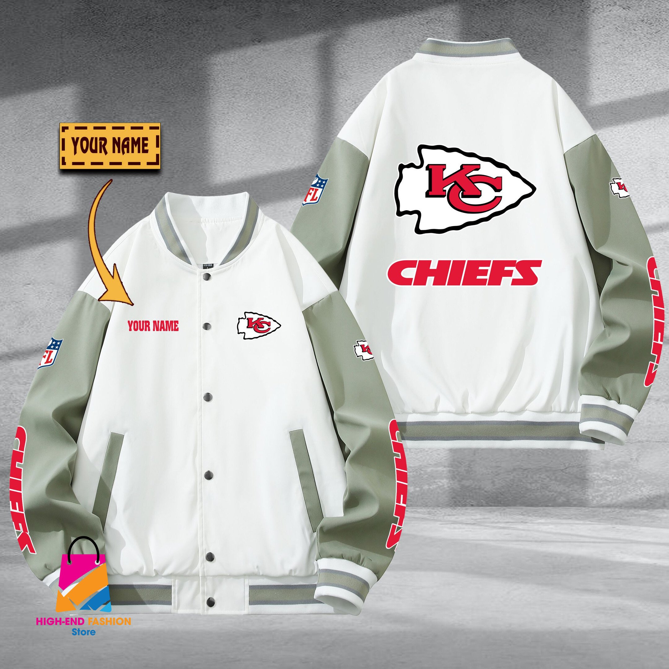 Kansas City Chief NFL Style Baseball Jacket For Fan