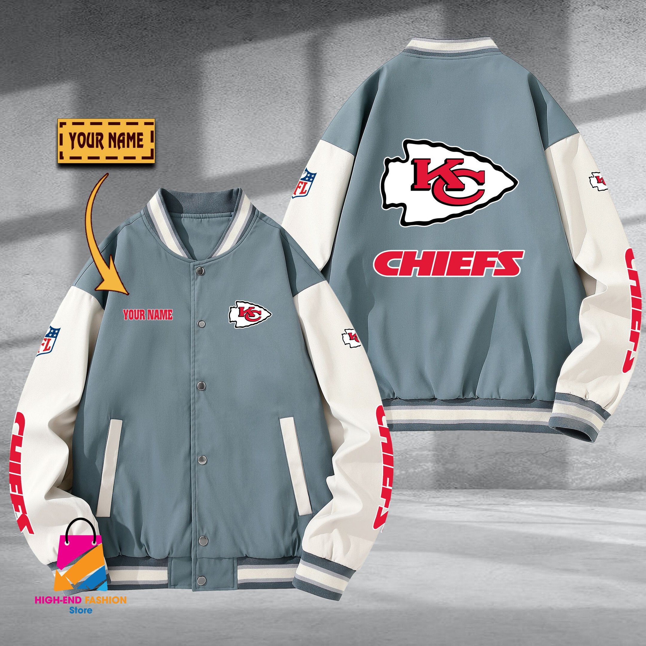 Kansas City Chief NFL Style Baseball Jacket For Fan