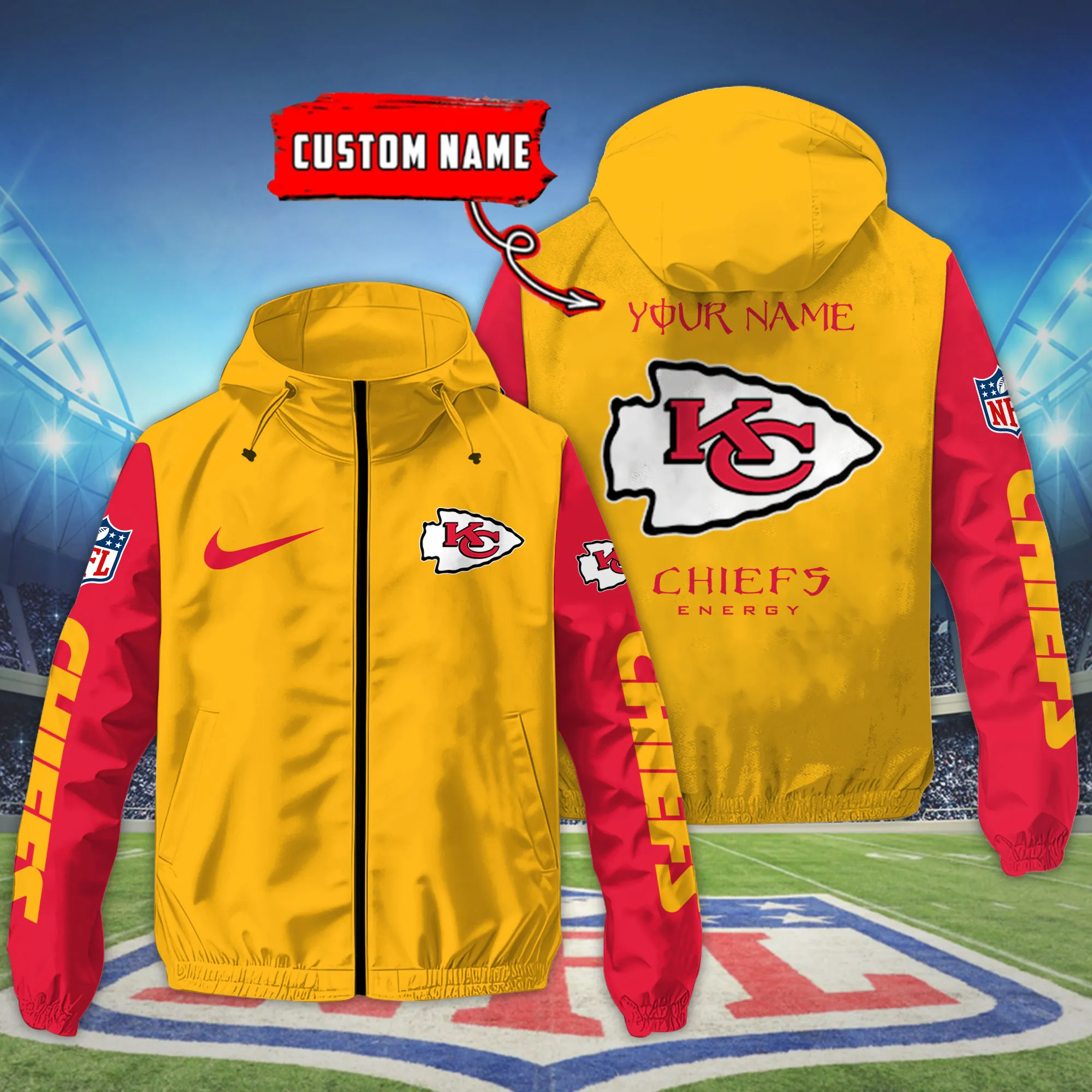 Kansas City Chiefs NFL Personalized Style Windbreaker Jacket For Fans