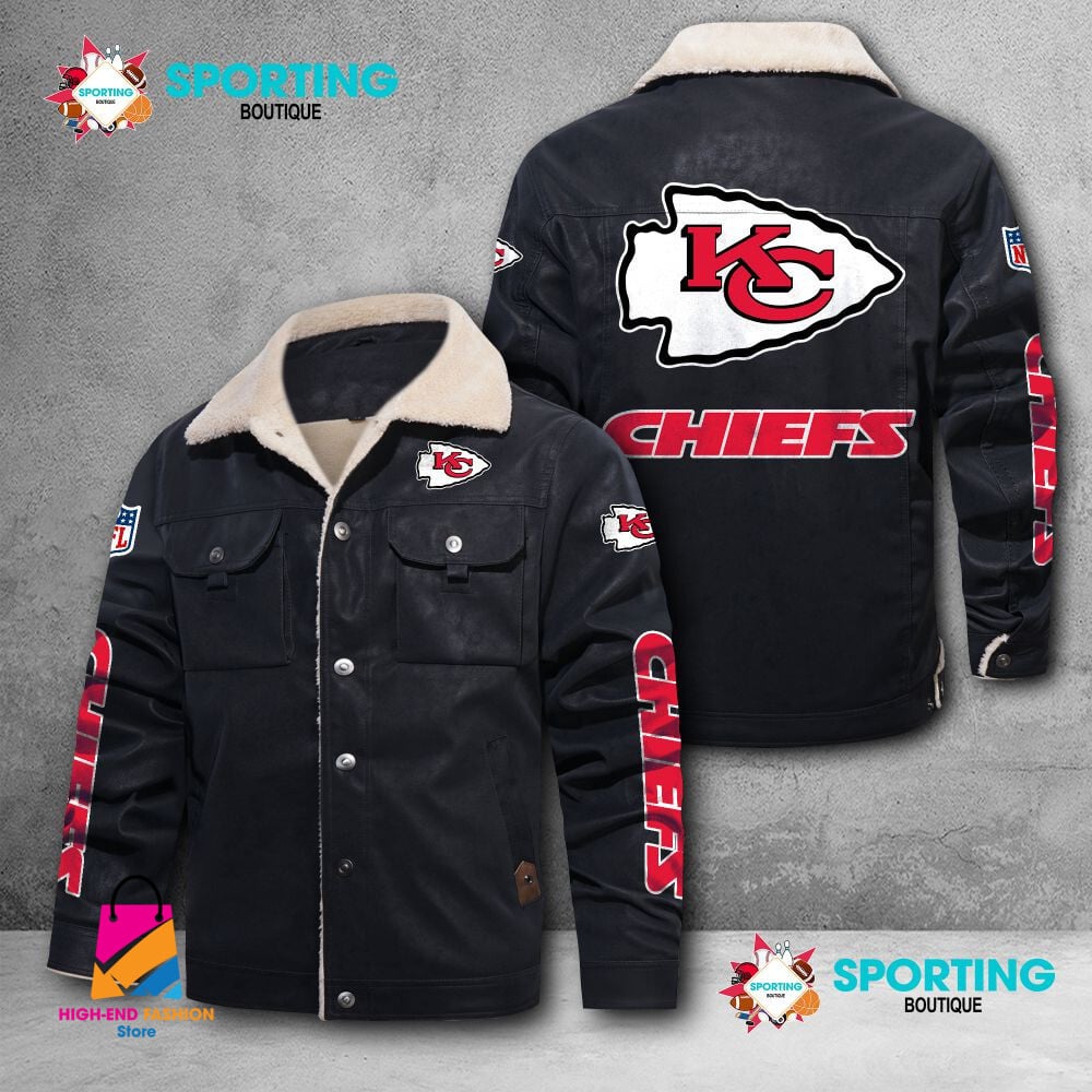 Kansas City Chiefs NFL Style Fleece Thermal Cotton Jacket For Fans