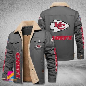 Kansas City Chiefs NFL Style Fleece Thermal Cotton Jacket For Fans