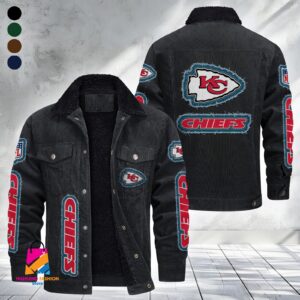 Kansas City Chiefs NFL Style Fleece Thermal Cotton Jacket For Fans