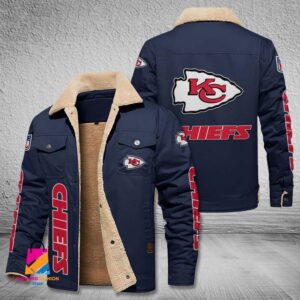 Kansas City Chiefs NFL Style Fleece Thermal Cotton Jacket For Fans