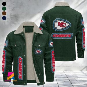 Kansas City Chiefs NFL Style Fleece Thermal Cotton Jacket For Fans