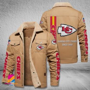 Kansas City Chiefs NFL Style Fleece Thermal Cotton Jacket For Fans