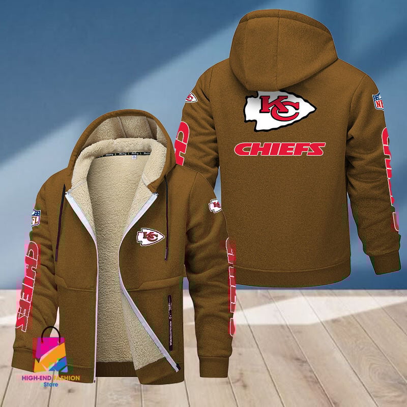 Kansas City Chiefs NFL Style Fleece Zip Hoodie Jacket For Fans
