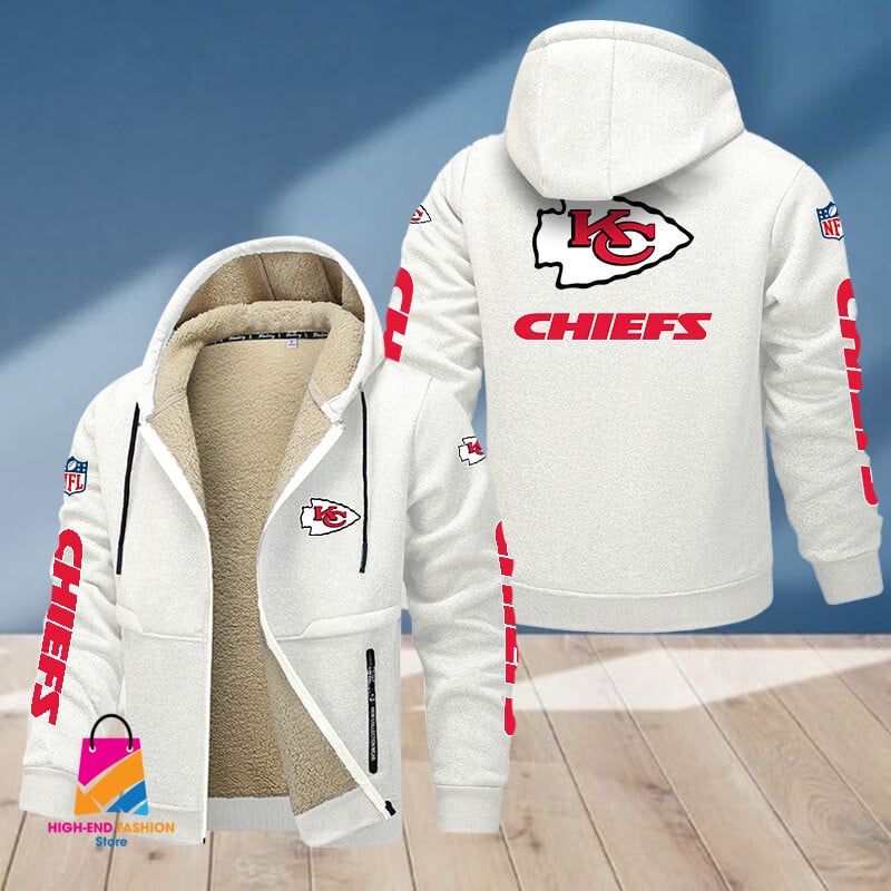 Kansas City Chiefs NFL Style Fleece Zip Hoodie Jacket For Fans