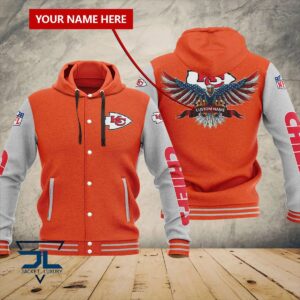 Kansas City Chiefs NFL Style Hooded Baseball Jacket For Fan