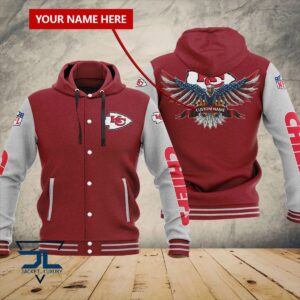 Kansas City Chiefs NFL Style Hooded Baseball Jacket For Fan