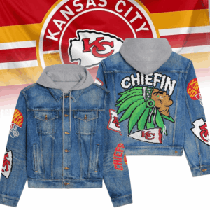 Kansas City Chiefs NFL Style Hooded Denim Jacket For Fans