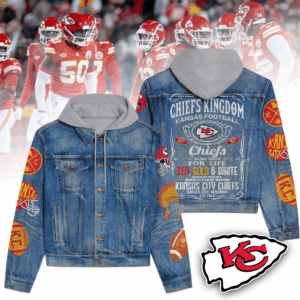 Kansas City Chiefs NFL Style Hooded Denim Jacket For Fans