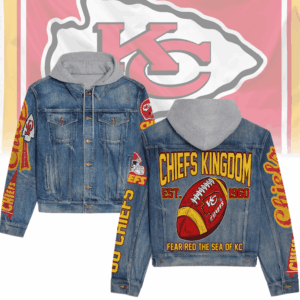 Kansas City Chiefs NFL Style Hooded Denim Jacket For Fans