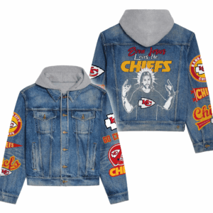 Kansas City Chiefs NFL Style Hooded Denim Jacket For Fans