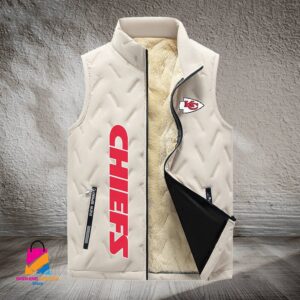Kansas City Chiefs NFL Style Sleeveless Puffer Jacket For Fans
