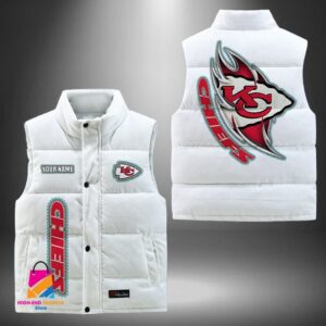 Kansas City Chiefs NFL Style Sleeveless Puffer Jacket For Fans