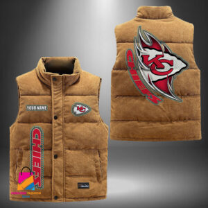 Kansas City Chiefs NFL Style Sleeveless Puffer Jacket For Fans