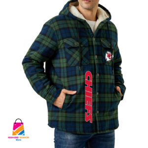 Kansas City Chiefs NFL Style Zip Fleece Flannel Jacket For Fans