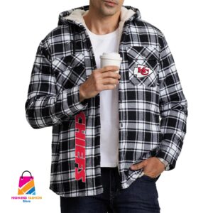 Kansas City Chiefs NFL Style Zip Fleece Flannel Jacket For Fans