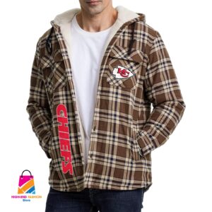 Kansas City Chiefs NFL Style Zip Fleece Flannel Jacket For Fans