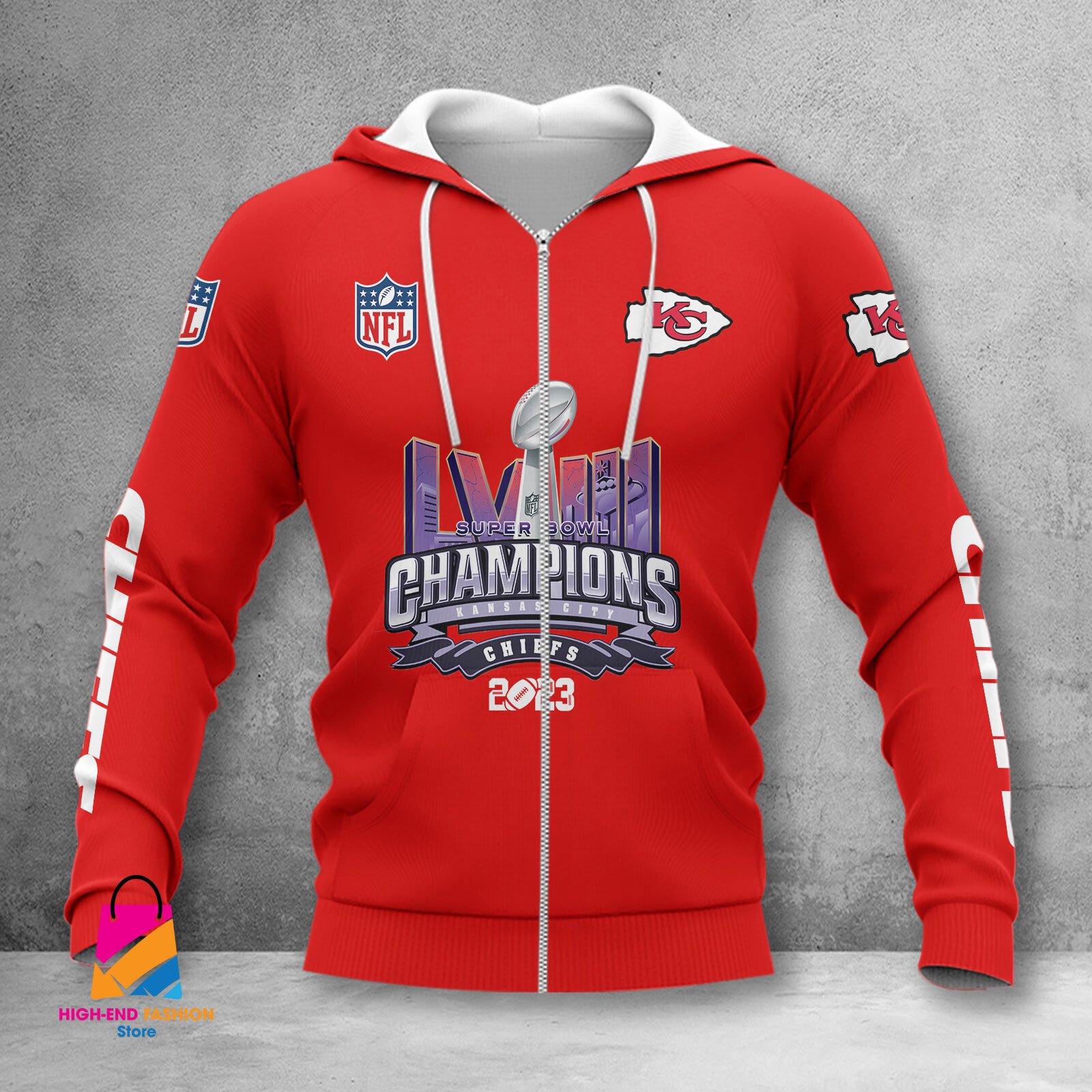 Kansas City Chiefs NFL Style Zip Hoodie Jacket For Fans