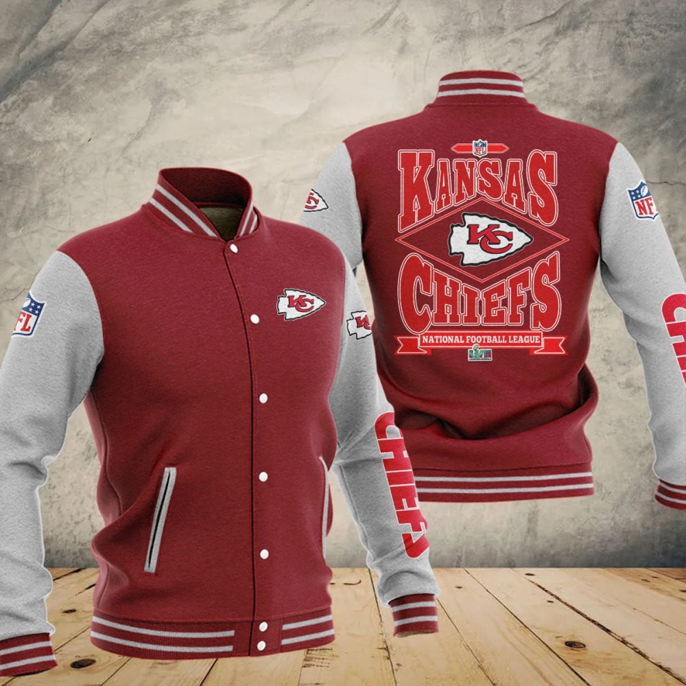 Kansas City Chiefs Super Bowl LVII Champions Varsity NFL Style Baseball Jacket For Fan