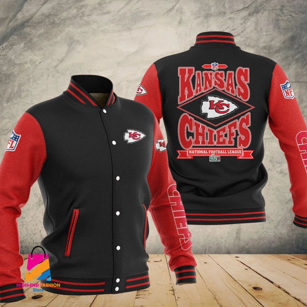 Kansas City Chiefs Super Bowl LVII Champions Varsity NFL Style Baseball Jacket For Fan