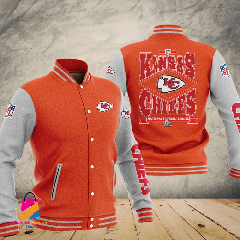 Kansas City Chiefs Super Bowl LVII Champions Varsity NFL Style Baseball Jacket For Fan