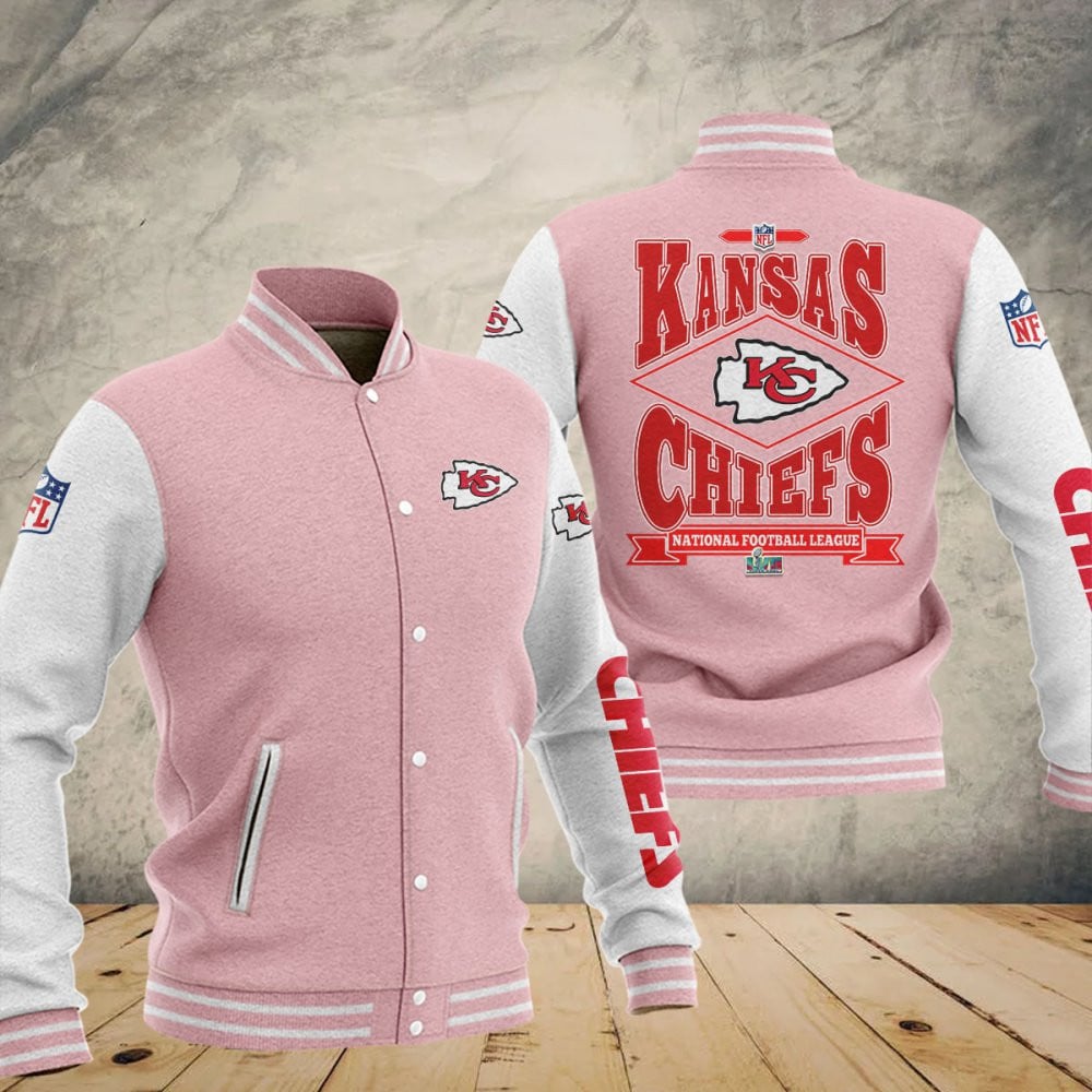 Kansas City Chiefs Super Bowl LVII Champions Varsity NFL Style Baseball Jacket For Fan