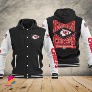 Kansas City Chiefs Super Bowl LVII Champions Varsity NFL Style Hooded Baseball Jacket For Fan