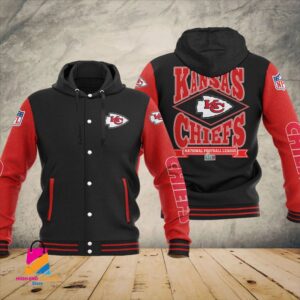 Kansas City Chiefs Super Bowl LVII Champions Varsity NFL Style Hooded Baseball Jacket For Fan