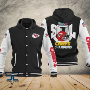 Kansas City Chiefs Super Bowl LVII Champions Varsity NFL Style Hooded Baseball Jacket For Fan