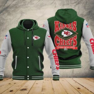 Kansas City Chiefs Super Bowl LVII Champions Varsity NFL Style Hooded Baseball Jacket For Fan