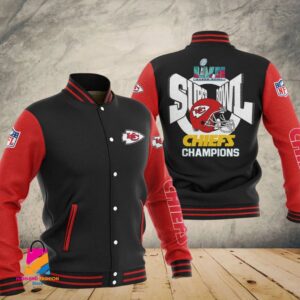 Kansas City Chiefs Super Bowl LVII Champions Varsity NFL Style Leather Jacket For Fan