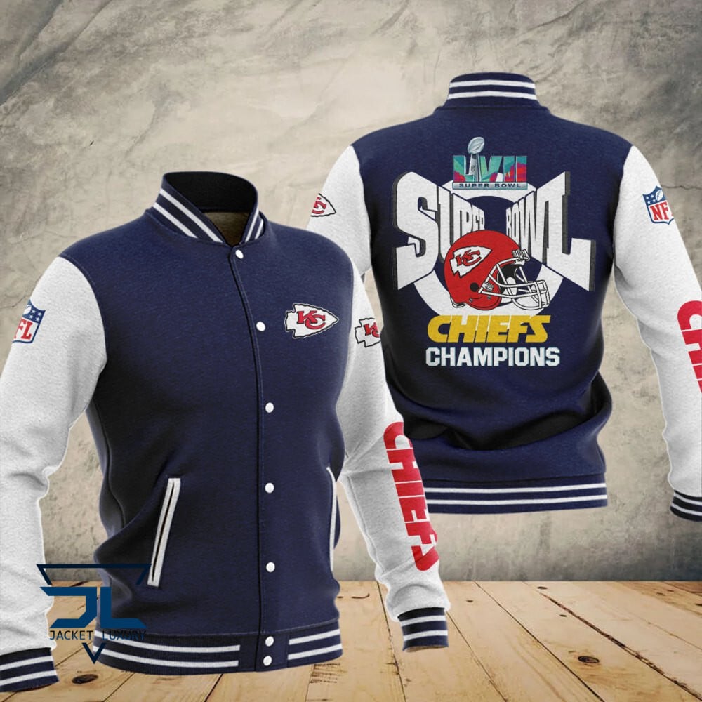 Kansas City Chiefs Super Bowl LVII Champions Varsity NFL Style Leather Jacket For Fan
