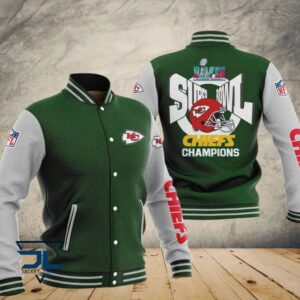 Kansas City Chiefs Super Bowl LVII Champions Varsity NFL Style Leather Jacket For Fan