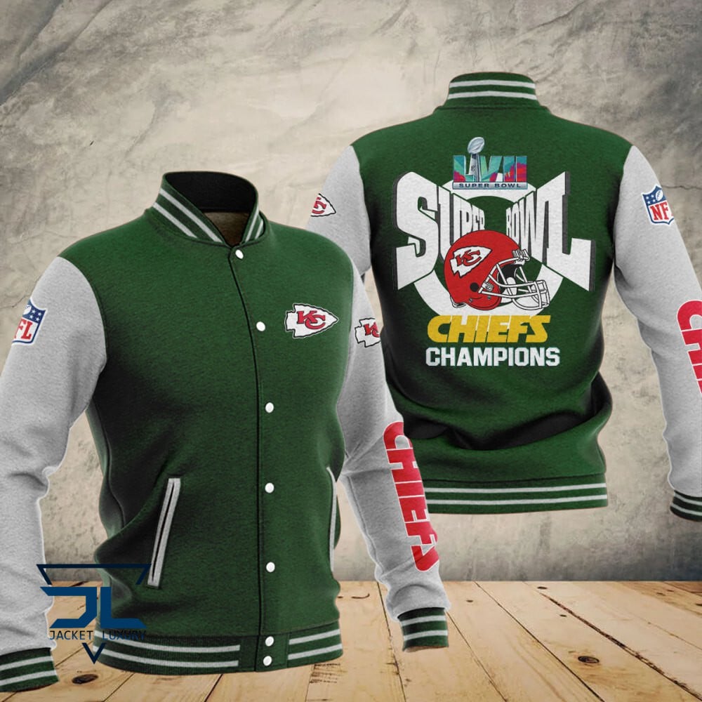 Kansas City Chiefs Super Bowl LVII Champions Varsity NFL Style Leather Jacket For Fan