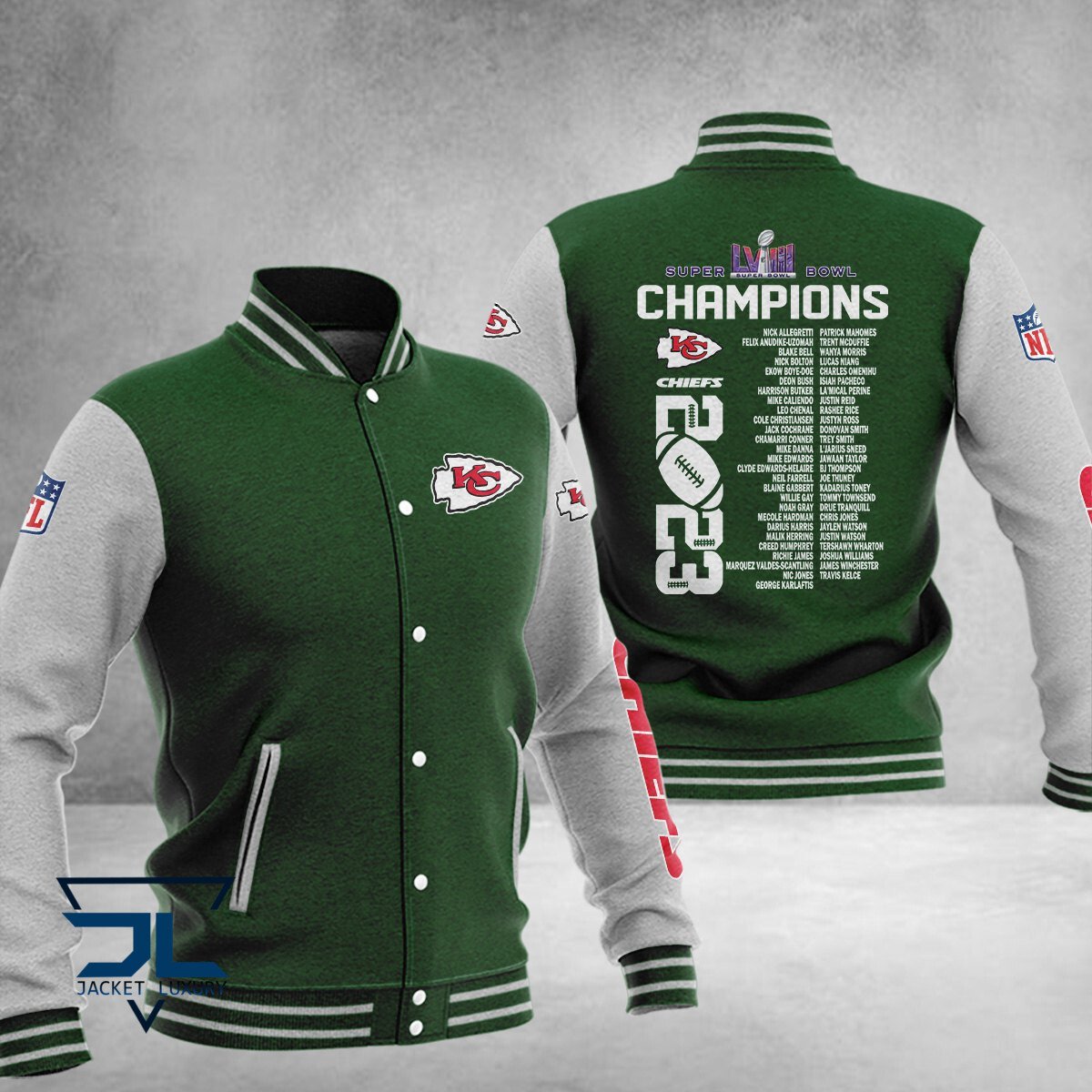 Kansas City Chiefs Super Bowl LVIII Champions NFL Style Baseball Jacket For Fan