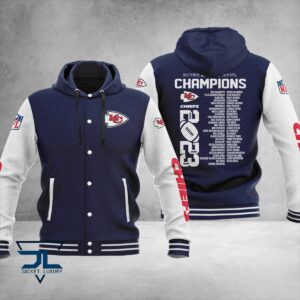 Kansas City Chiefs Super Bowl LVIII Champions NFL Style Hooded Baseball Jacket For Fan