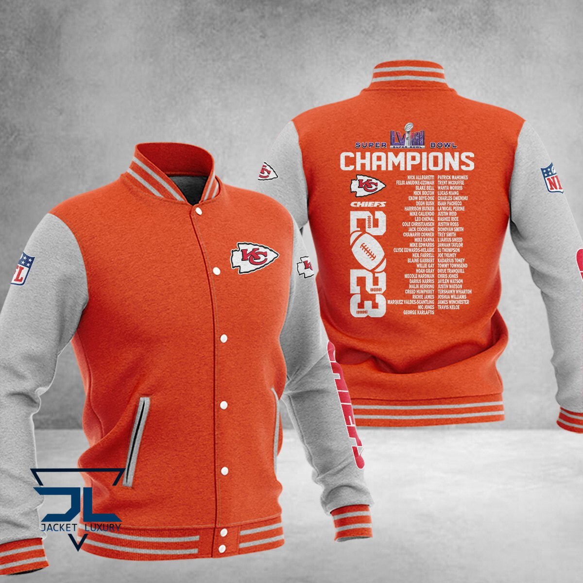 Kansas City Chiefs Super Bowl LVIII Champions NFL Style Baseball Jacket For Fan