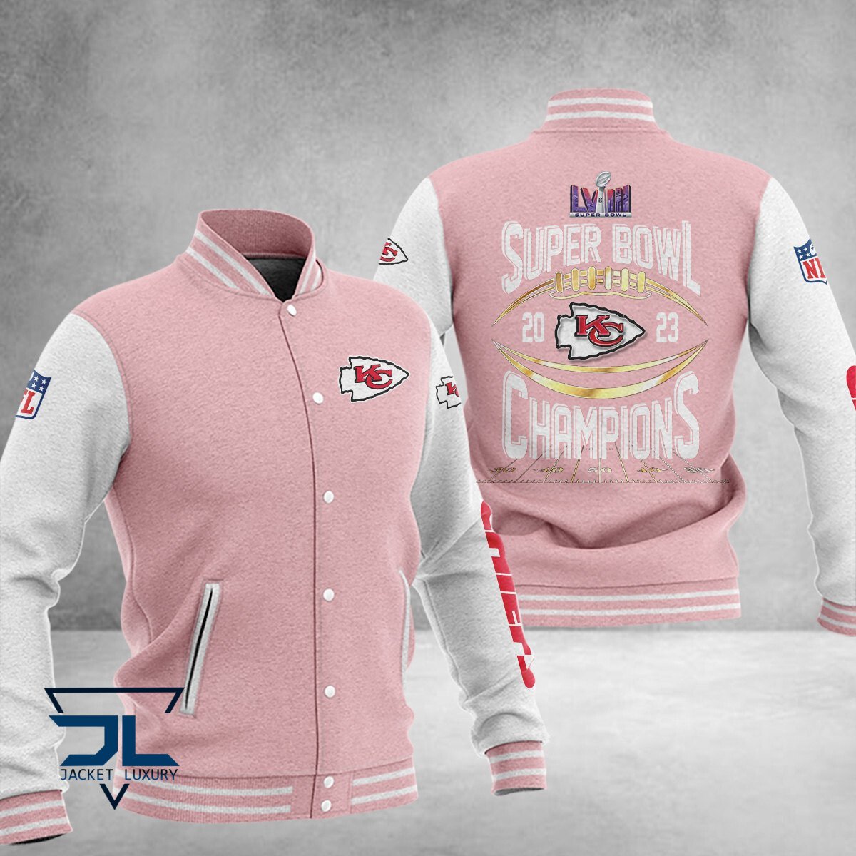 Kansas City Chiefs Super Bowl LVIII Champions NFL Style Baseball Jacket For Fan