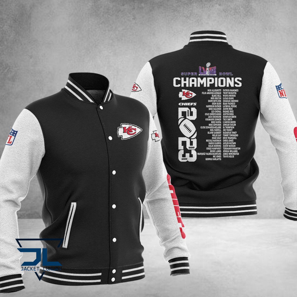 Kansas City Chiefs Super Bowl LVIII Champions NFL Style Baseball Jacket For Fan