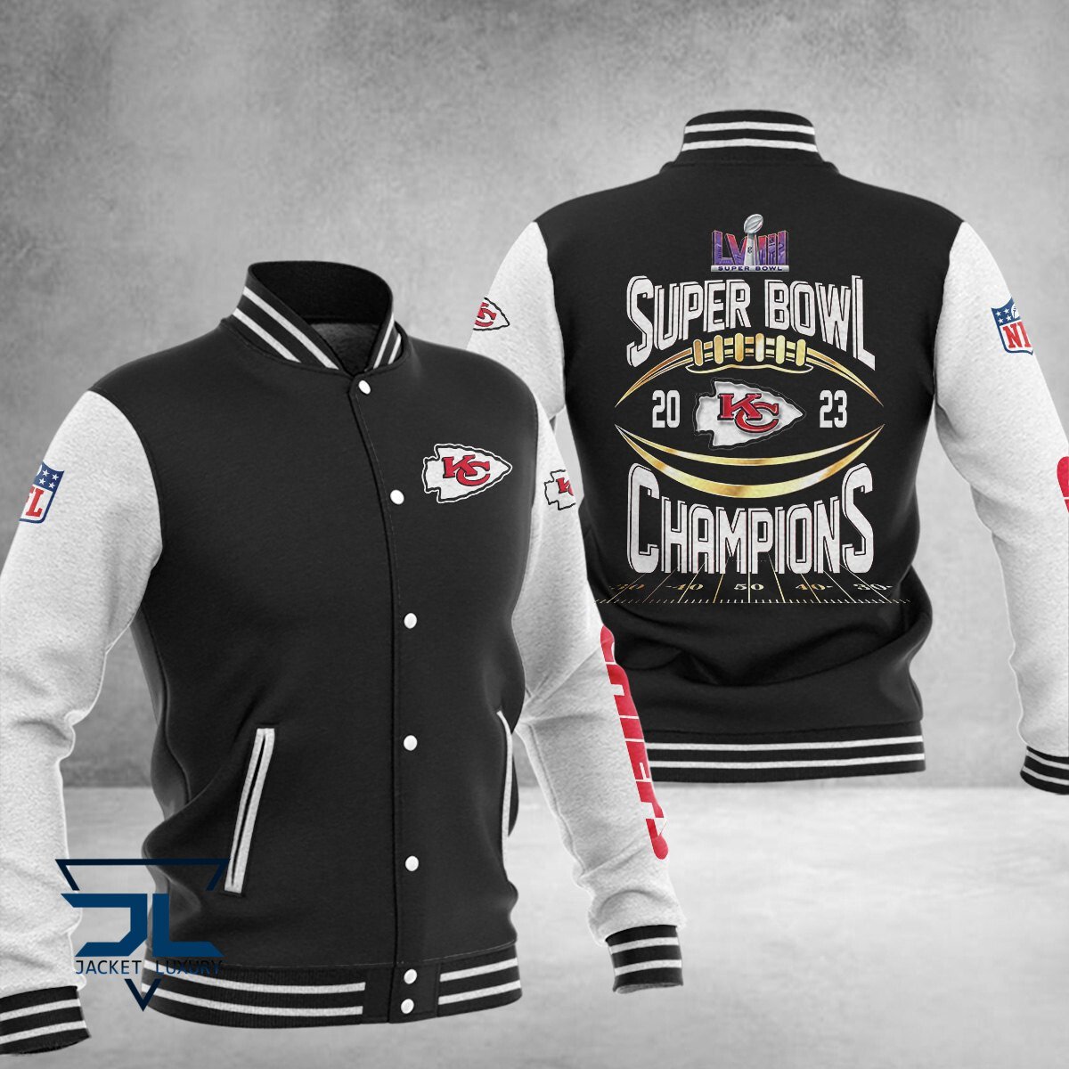 Kansas City Chiefs Super Bowl LVIII Champions NFL Style Baseball Jacket For Fan